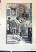 Old Print View Hull Green Ginger William Penn Charter House Cassell C1882 19th