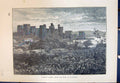 Original Old Antique Print Conway Castle Llanrwst Architecture Cassell C1882