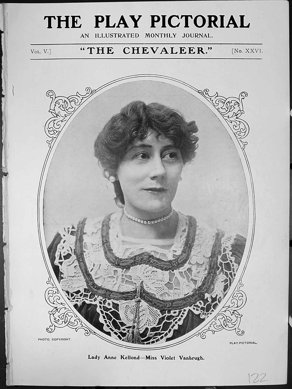 Antique Old Print Chevaleer Garrick Theatre Lady Anne Kellond Violet Vanbrugh