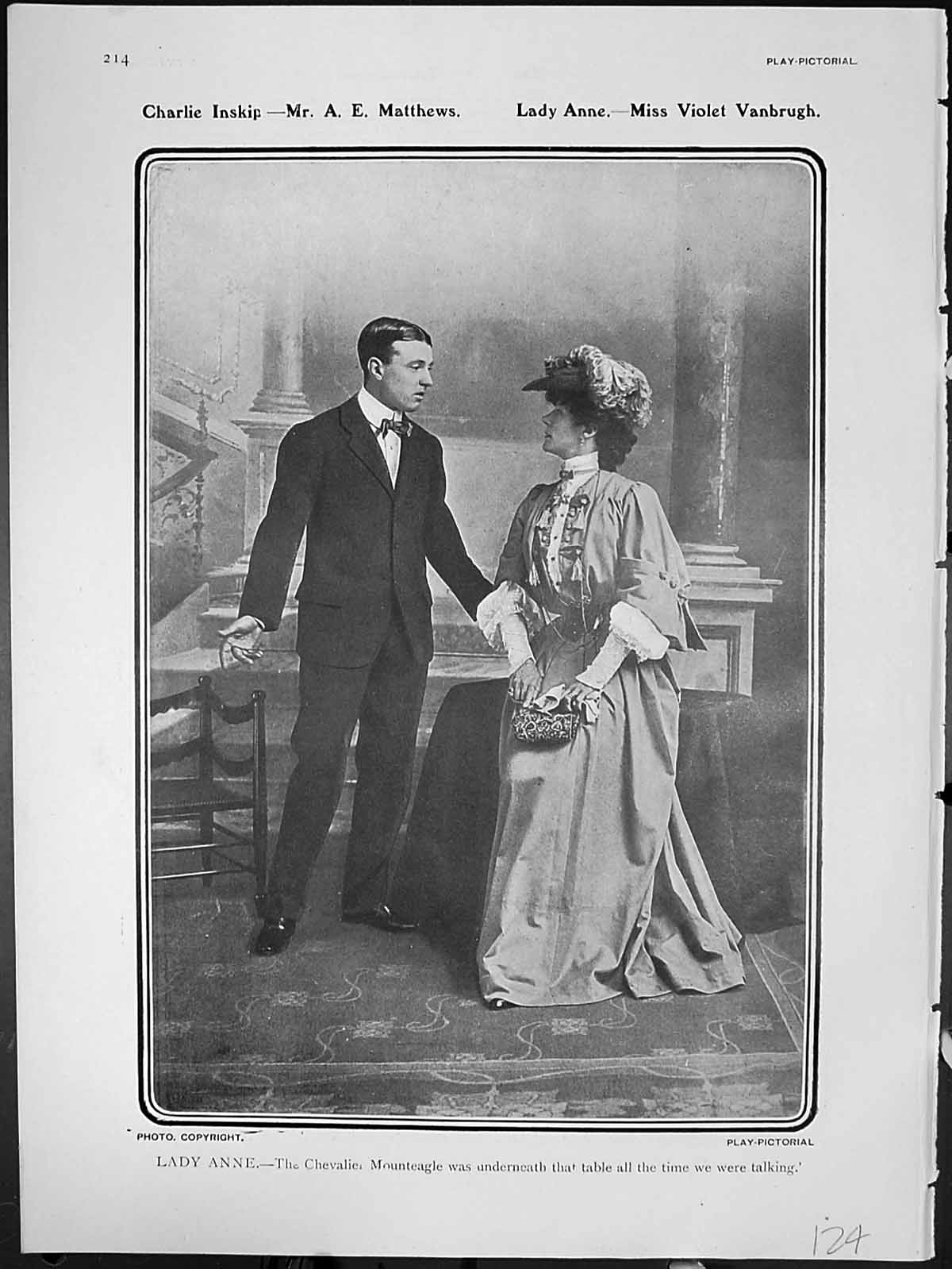 Antique Print Charlie Inskip A Matthews Lady Anne Violet Vanbrugh Chevalier