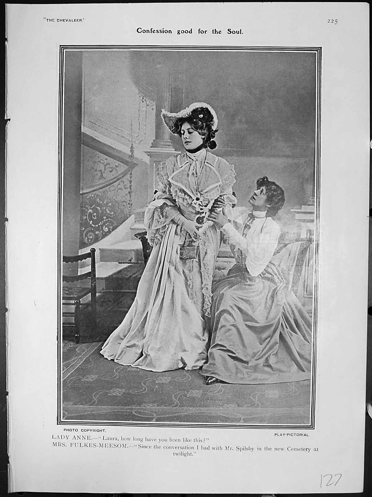 Antique Print Chevaleer Confession Good Soul Juno Talks Father Lord Birdlip