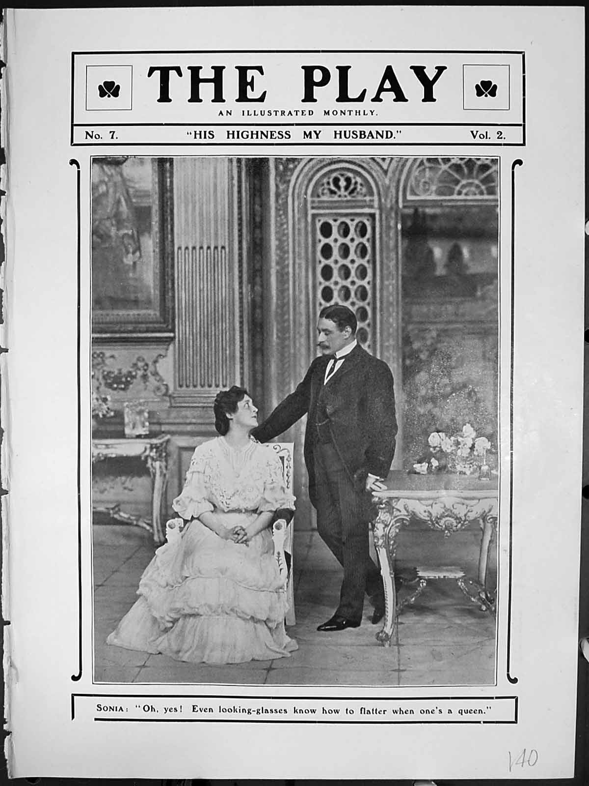Antique Old Print His Highness My Husband Sonia Queen Miss Miriam Clements