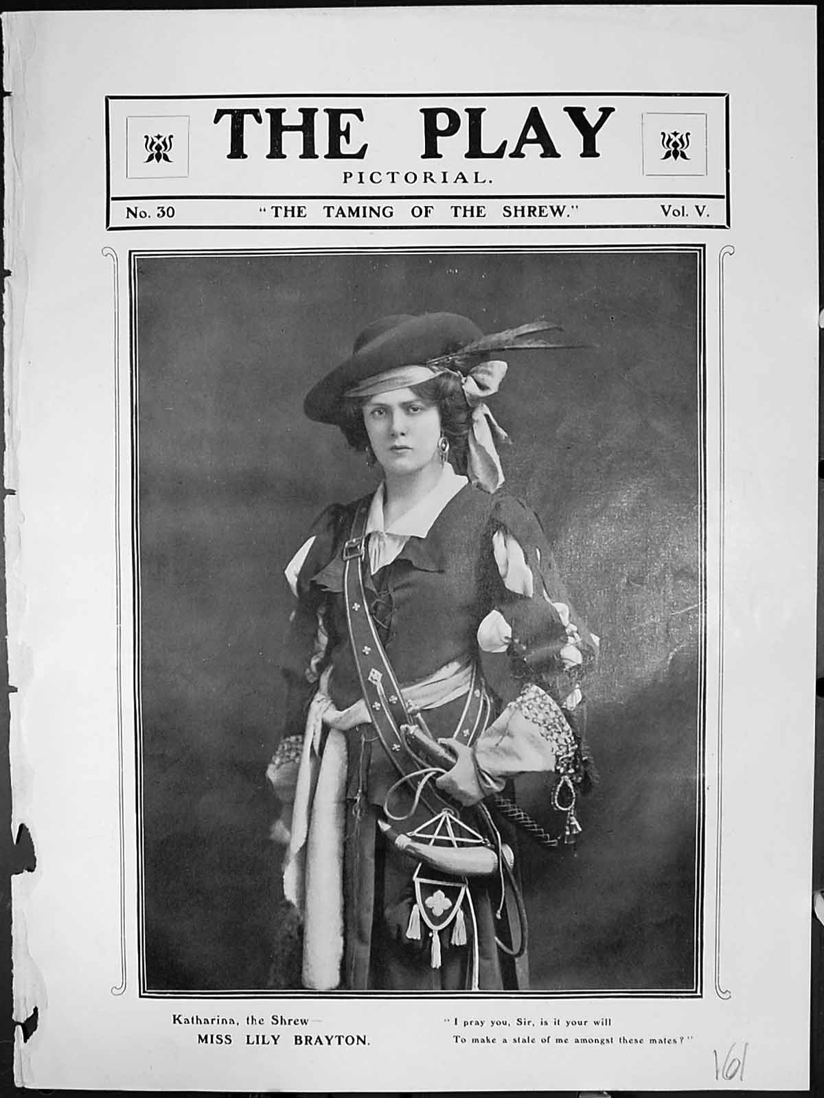Antique Old Print Taming Shrew Katharina Lily Brayton Page L Willoughby Sly