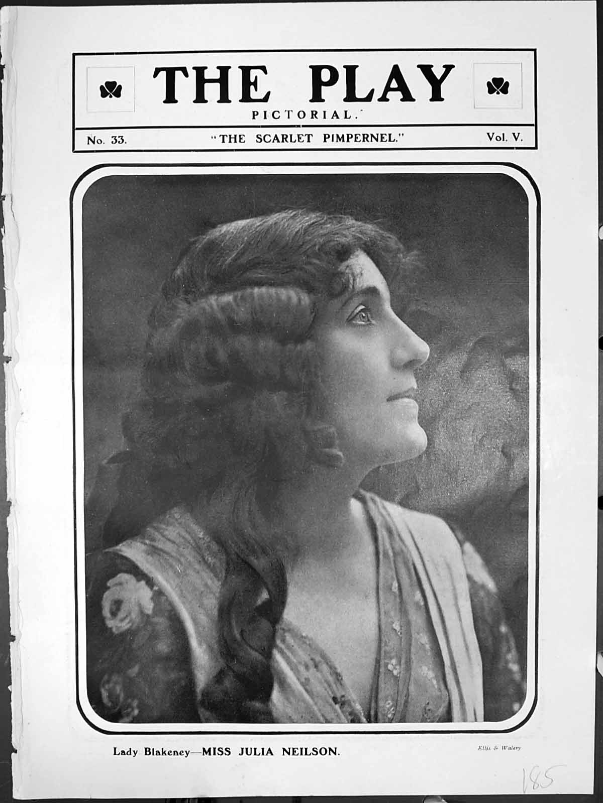 Old Print Scarlet Pimpernel Lady Blakeney Baroness Orczy Montagu Barstow 19th