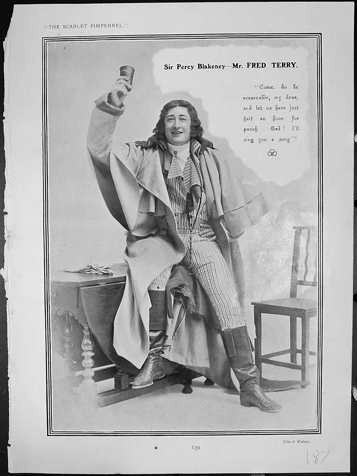 Antique Print Scarlet Pimpernel Sir Percy Blakeney Fred Terry Lady Blakeney