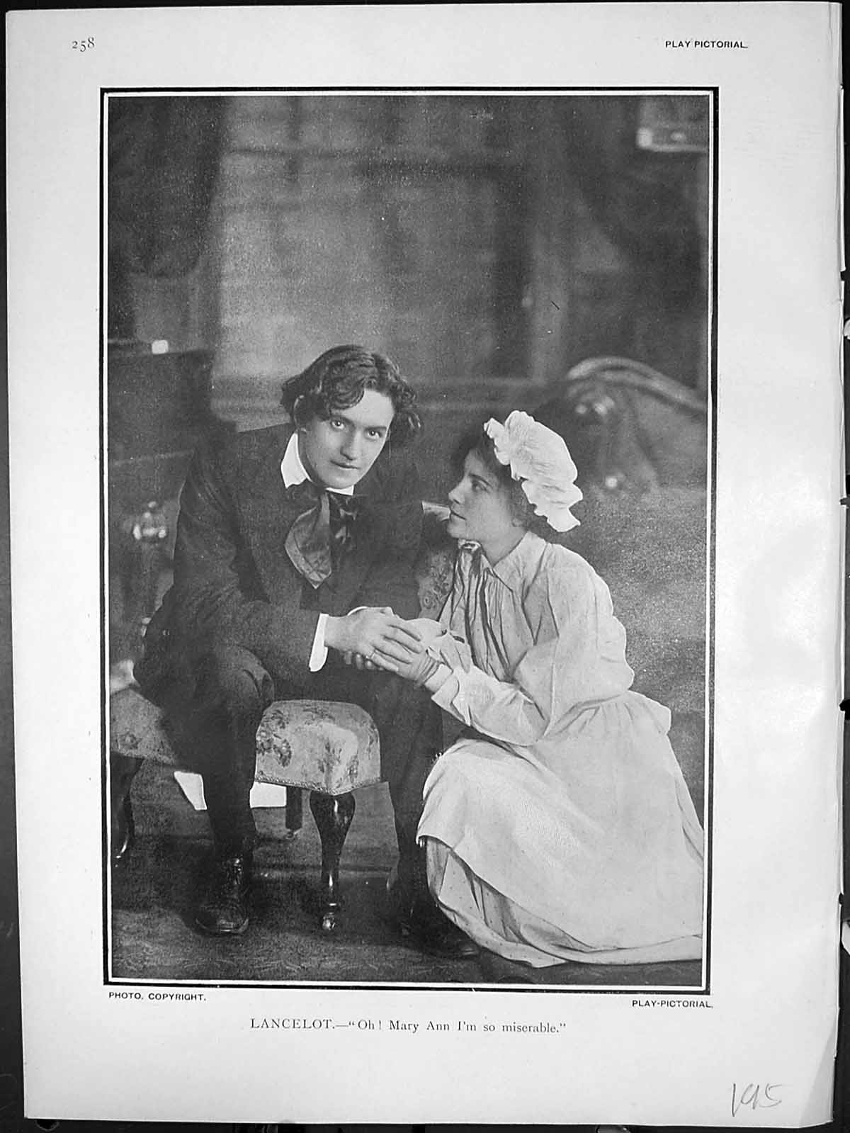 Original Old Antique Print Merely Mary Ann Lancelot Mary Ann I Am So Miserable