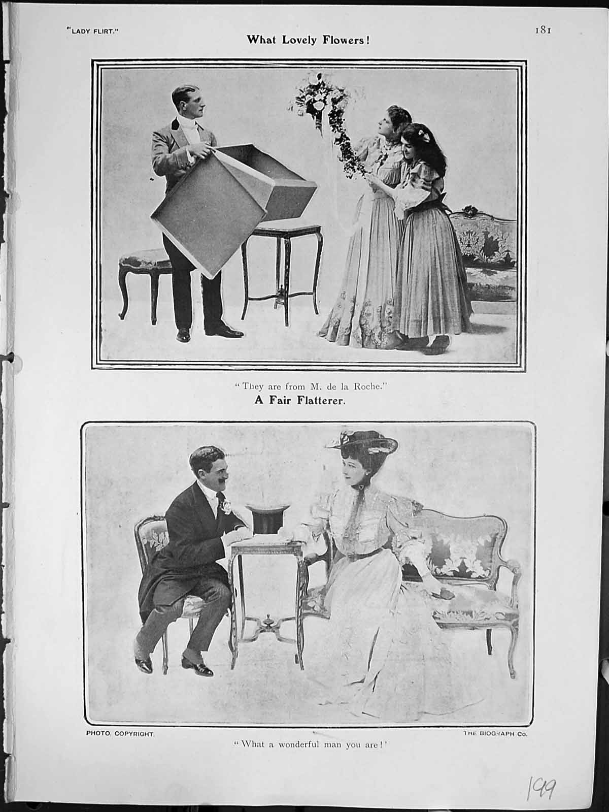 Old Lady Flirt Lovely Flowers Fair Flatterer Practical Demonstration 20th