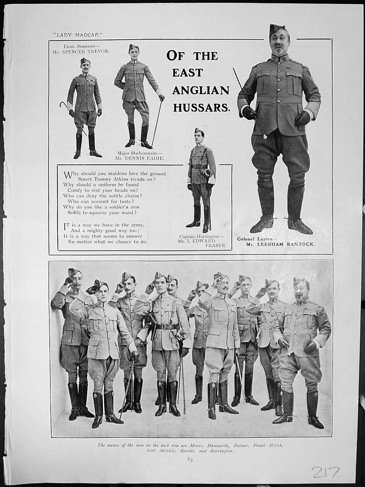 Old Lady Madcap Col Layton East Anglian Hussars Trooper Smith Cor Ham