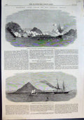 Old Antique Print Japan Attack Dutch War Steamer Medusa Kagosima Bay 1863 19th