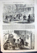 Antique Print China New Year Dragon Feast Canton Woman Preparing Cakes 1861