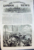 Old Antique Print Prince Princess Wales Leaving Windsor For Osborne 1863 19th