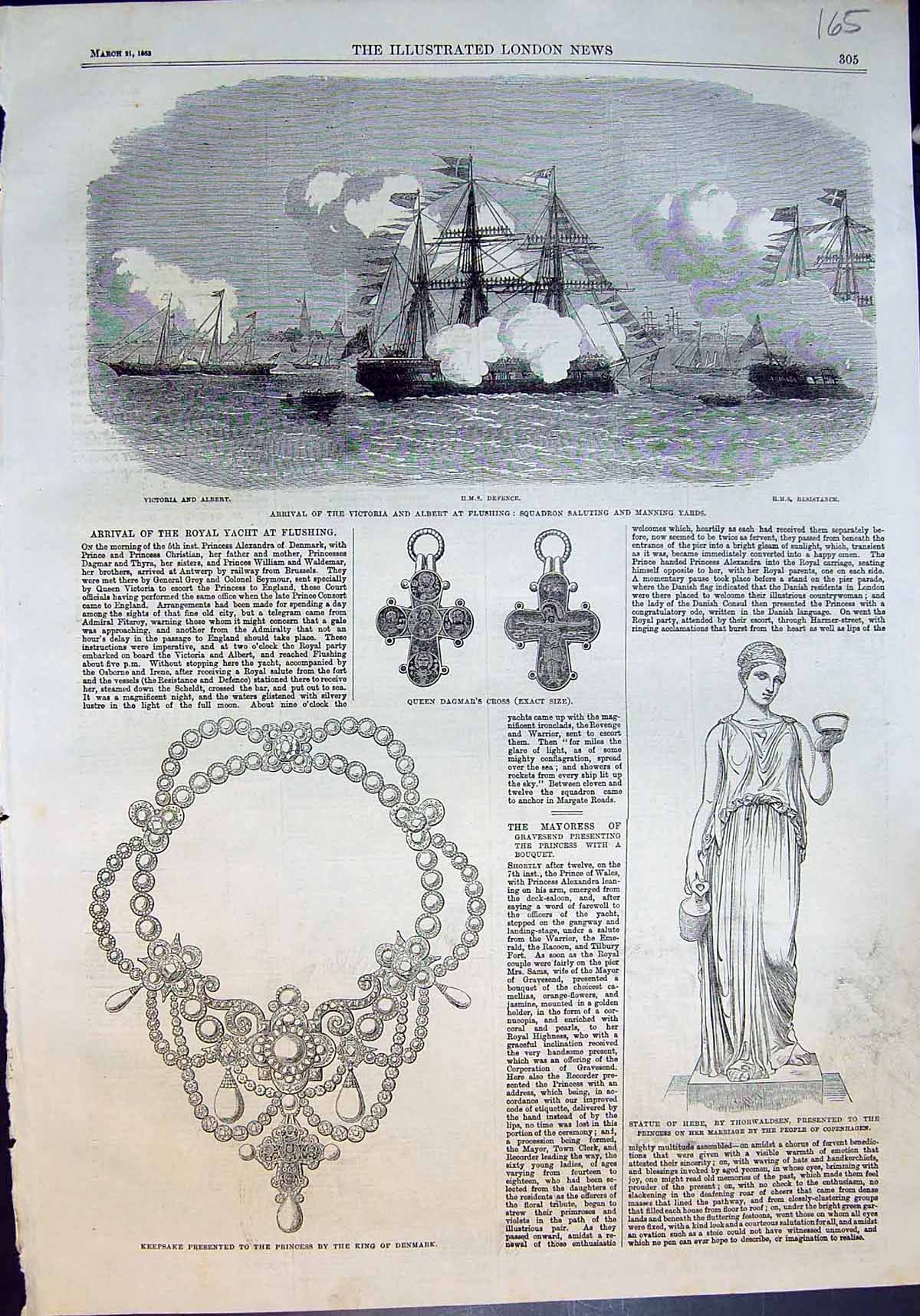 Old Arrival Victoria Albert Flushing Statue Hebe Necklace Princess 18 19th