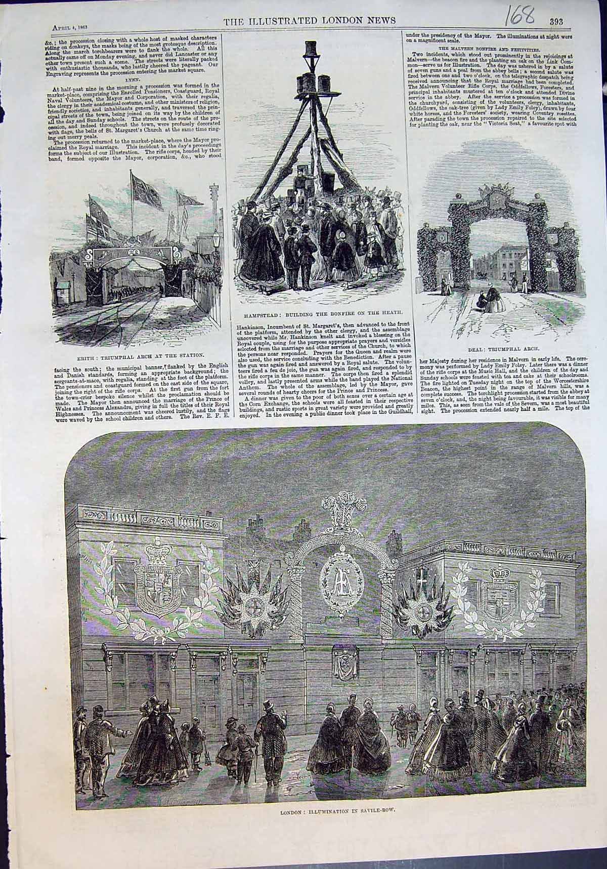 Old Erith Deal Triumphal Arch Bonfire Hampstead London Savile Row 186 Victorian