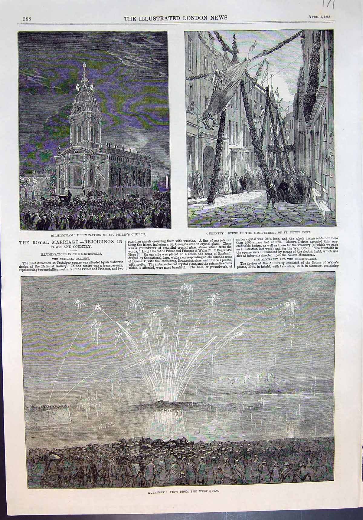 Old Rejoicings Royal Marriage Birmingham Guernsey St Peter Port 1863 Victorian