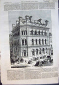 Antique Old Print New Offices National Provident Institution Eastcheap 1863