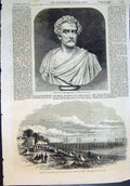 Old Print Bust Lord Clyde Opening Bristol S Wales Railway Hotel Pier 1863 19th