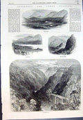 Old Print Inverness Perth Railway Killiecrankie Loch Inch Strathspey 1863 19th