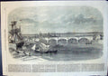 Antique Old Print Inverness Ross-Shire Railway Viaduct Over River Ness 1863
