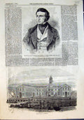 Antique Print Gun Wharf Portsmouth Chancellor Exchequer George C Lewis 1855