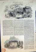 Antique Old Print Ragged School Children Claydon Park Parsonage Frimley 1850