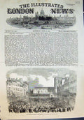 Original Old Antique Print Manchester Election Hustings St Annes Square 1857