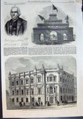 Antique Old Print Ralph Farnham Lumberers Arch Ottawa Metro Board Works 1860