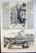 Antique Print Ancient Houses Temple Grave Oliver Gsmith Pontoon Bridge 1860