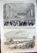 Antique Print Earl Bandon Protestant Hall Cork Ordnance Works Elswick 1861 19th