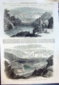 Antique Old Print New Zealand GFields Teviot Molyneux Dunstan Hartley 1863 19th