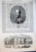 Antique Print Nicholas Autocrat Russians Emperors Palace St Petersburg 1853