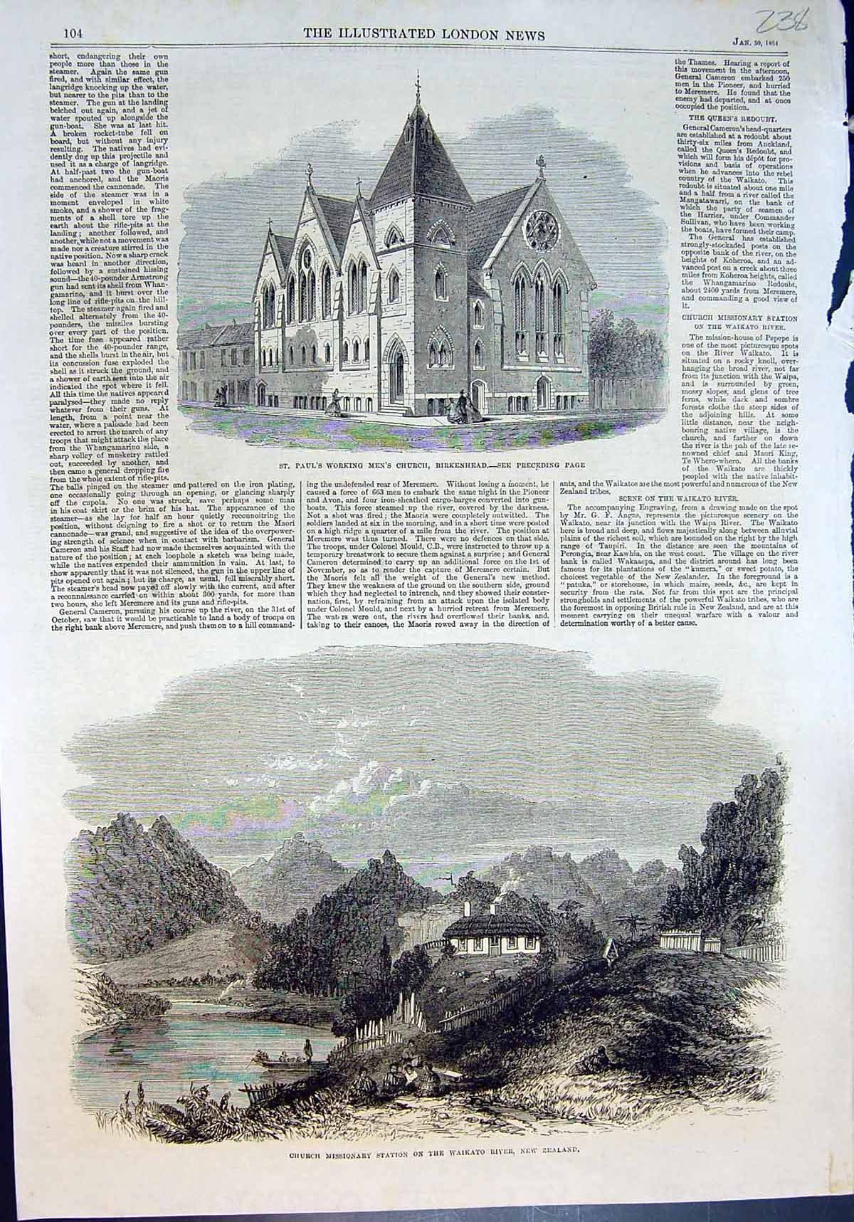 Old St Pauls Working Mens Church Birkenhead Church Missionary N Z 186 Victorian