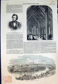 Old Print John Ellis Ragged Teacher Native Church Otaki Christchurch 1853 19th