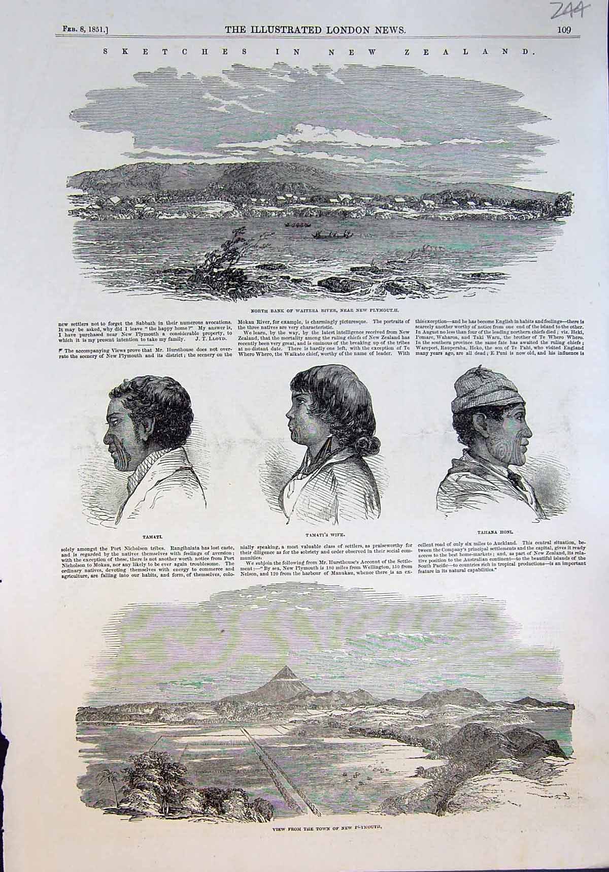 Old Waitera River New Plymouth Tamati Wife Tahana Honi New Zealan 185 Victorian