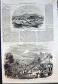 Old New Zealand Taranaki New Plymouth Fortified Village Natives 1860 Victorian