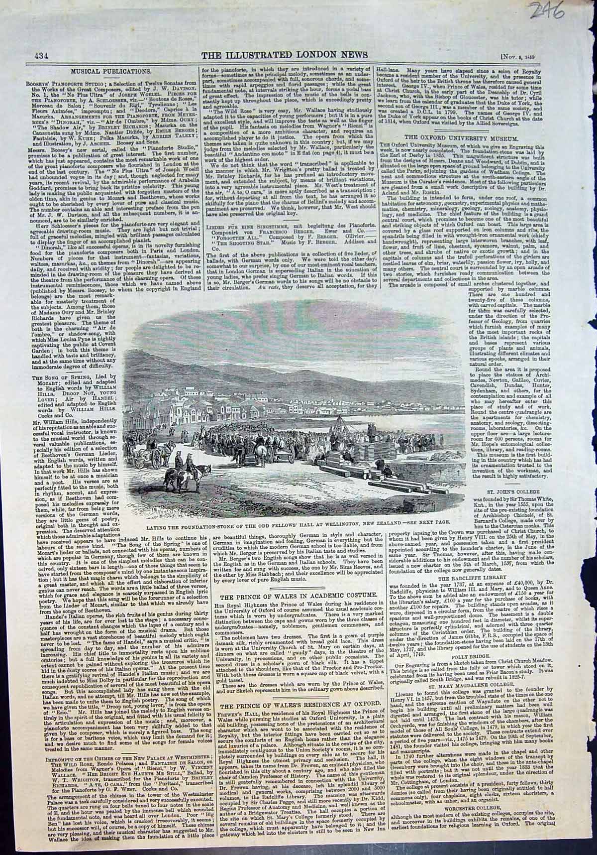 Old Laying Foundation Stone Odd Fellows Hall Wellington N Zealand 185 Victorian