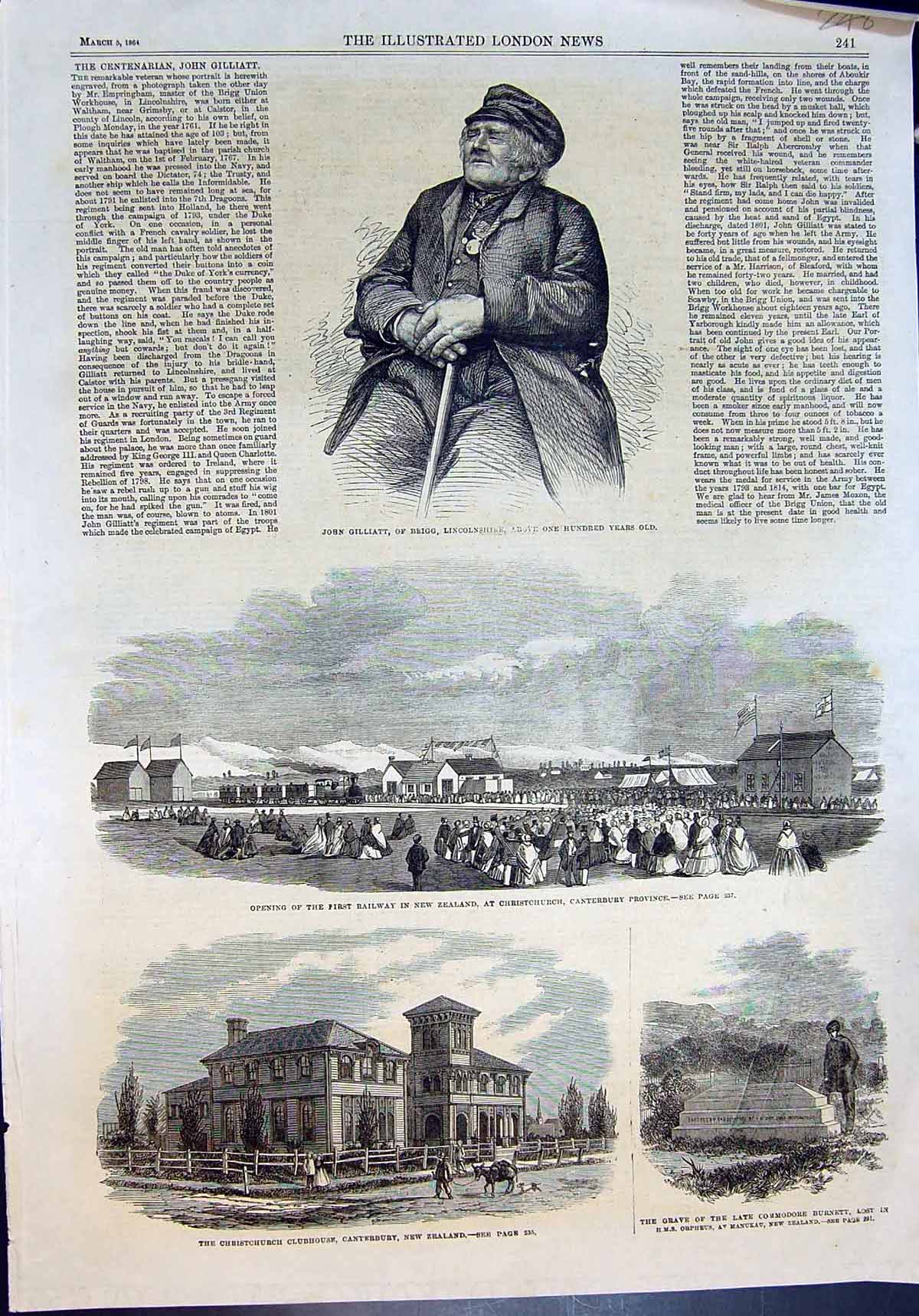 Old Opening Railway Christchurch Clubhouse Octogenarian J Gilliatt186 Victorian