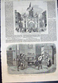 Old Print Prince Wales Canada Orangmens Arch Toronto Romance Reality 1860 19th