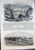 Old Print Copper Mine Quarry Montreal Canada Bathurst New Brunswick 1860 19th