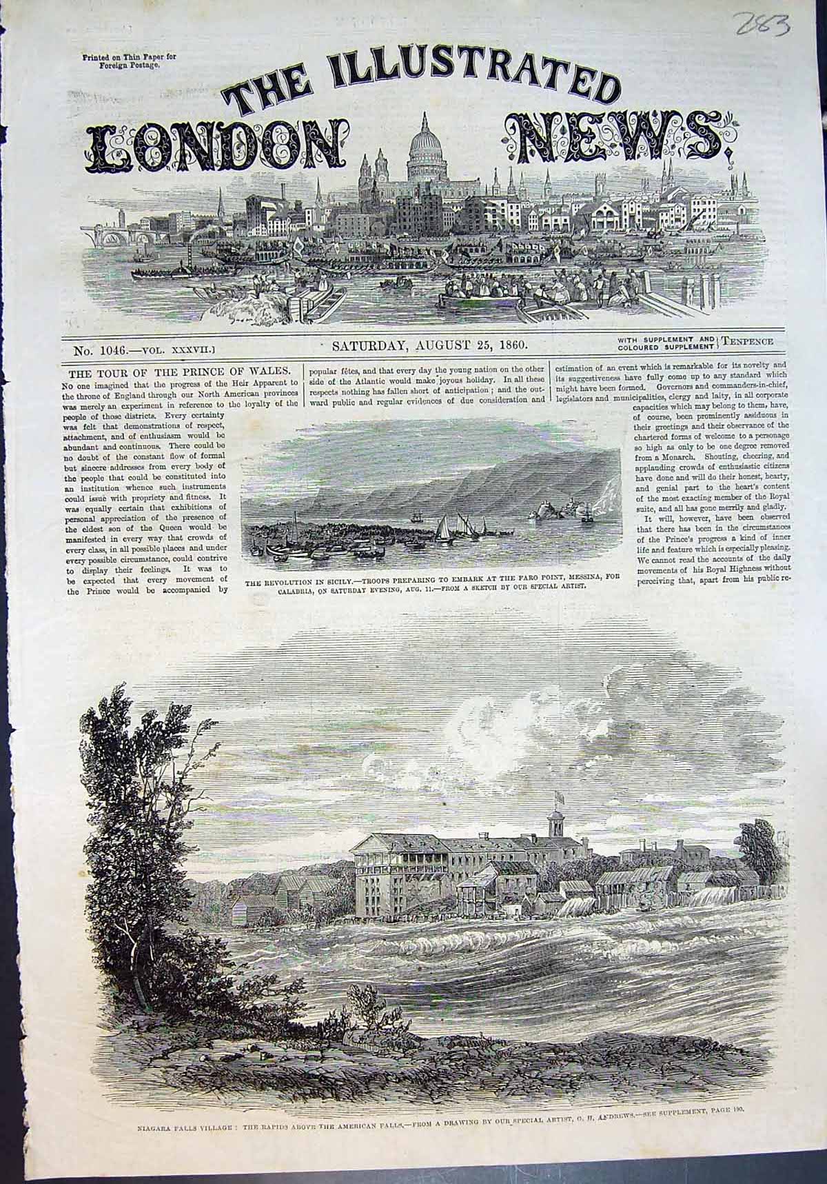 Old Revolution Sicily Troops Embark Messina Niagara Falls Village 186 Victorian