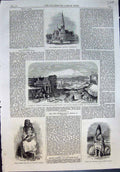 Old Print Congregational Church Harrogate Victoria Vancouver Indian 1863 19th