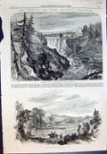 Old Grand Falls Lake Superior Ford Roseau River Indian Fish Weir 1858 Victorian