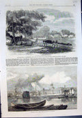 Old Print Barrackpore India Lady Canning Buried Kingston Canada West 1862 19th