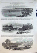 Old Print Great Western Railway Canada Hamilton London Suspension Br 1854 19th