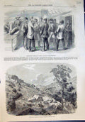 Antique Print Drawing Lots Valetta Vans Desert Mormons Rocky Mountains 1857