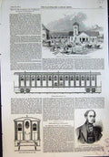 Antique Old Print Humphrey Brown Mp Depot Baltimore Washington Railroad 1853