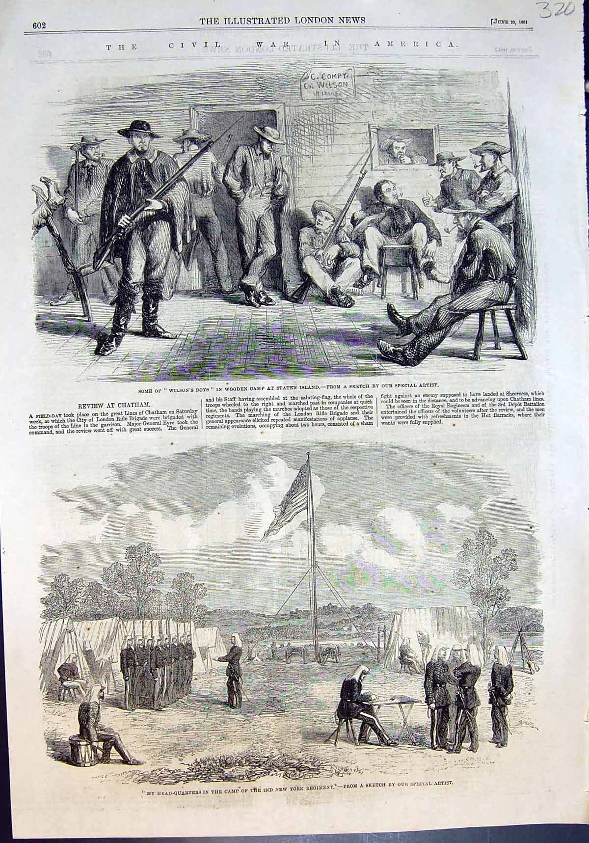 Old Civil War America Wilson Boys Staten Island Hq New York Regiment1