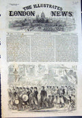 Antique Old Print Civil War America New York Zouaves Passing Broadway 1861 19th