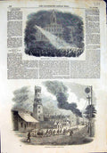 Old Torchlight Meeting New York Fire Engine Cincinnati U States 1855 Victorian