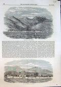 Old Print Ghelenjik Bay Coast Circassia Camp Tchourouk-Sou Black Sea 1854 19th