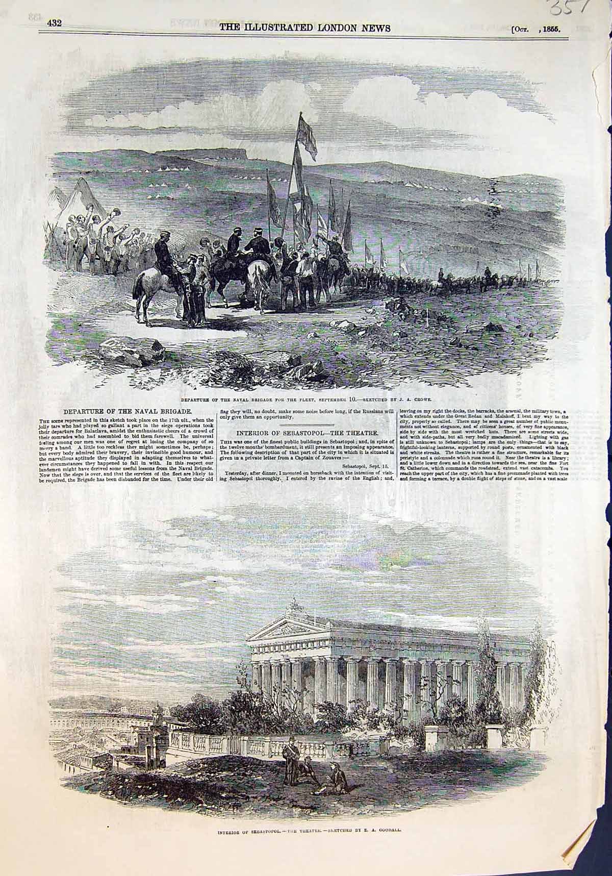 Old Departure Naval Brigade For Fleet Interior Sebastopol Theatre 185 Victorian